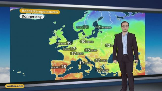 go to Das Wetter in Europa am 13. April 2017
