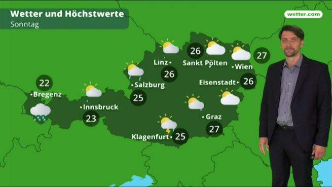 go to Das Wetter in Österreich am 15. Juni 2018